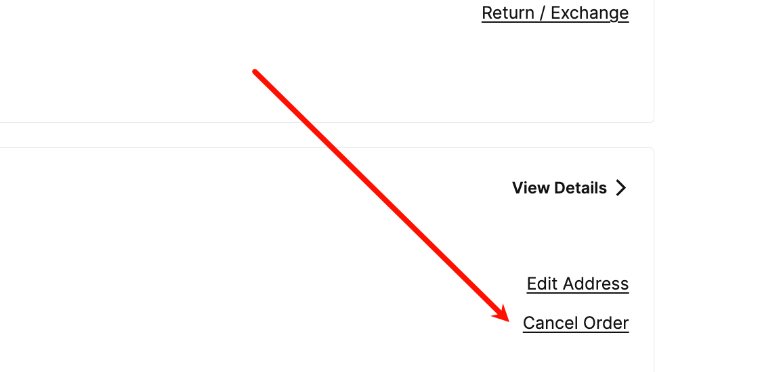 Cancel Order next to the order in My Orders